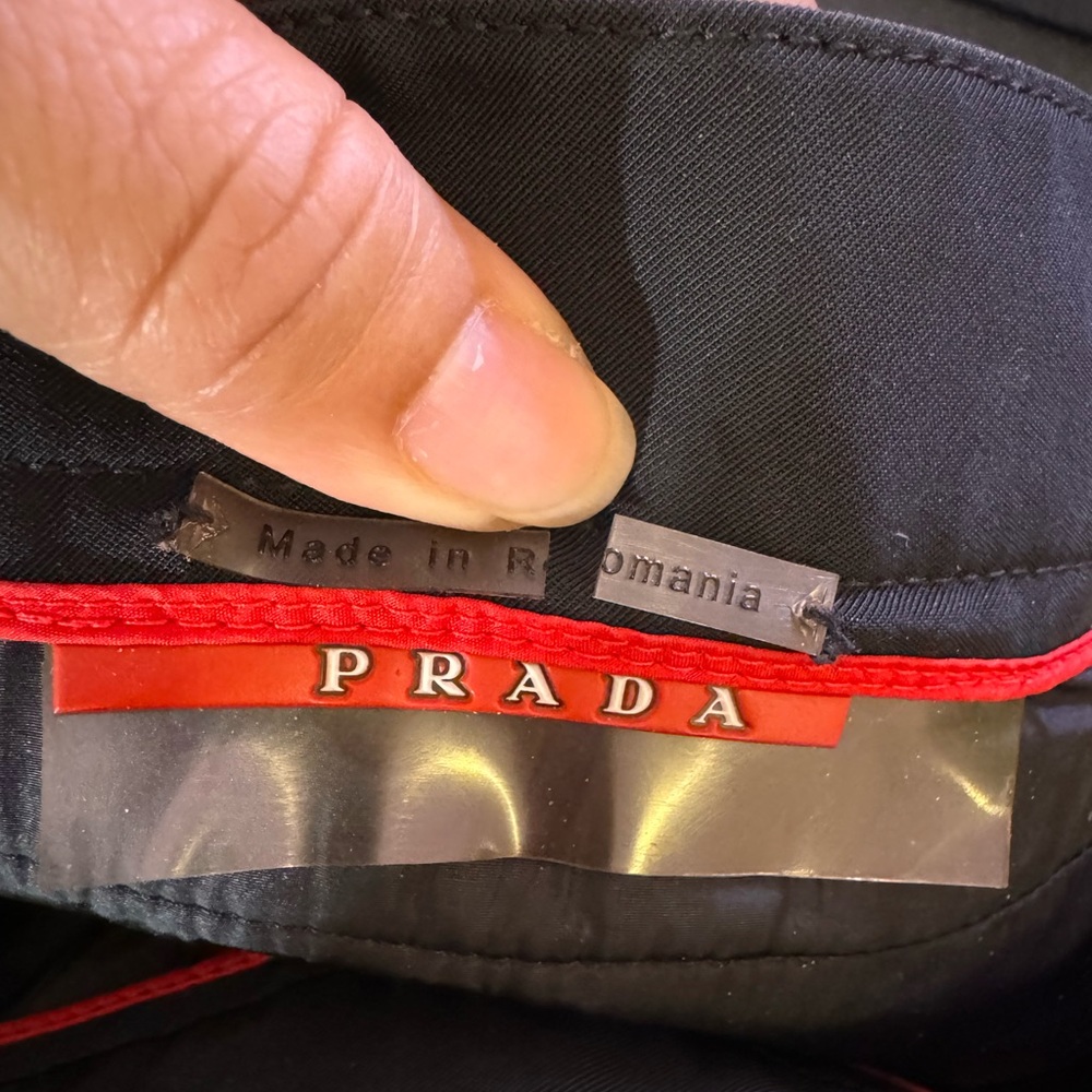 Prada Linea Rossa Womens Technical Sports Stretch Pants Black Zip Hem Size 40 - Picture 8 of 12